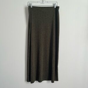 Vintage 90’s Style max studio Green Paisley Print Slip Skirt Maxi/ midi Large‎
